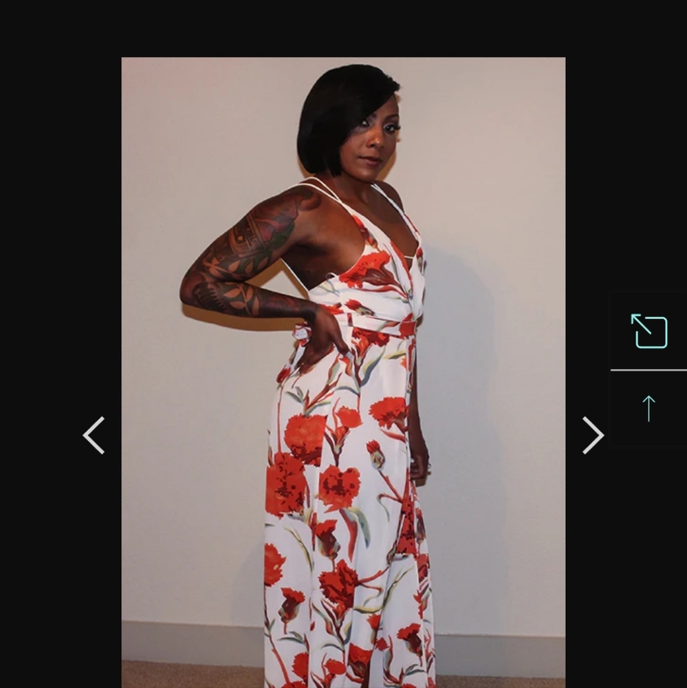 Strappy jumpsuit floral print - Picture 3 of 4